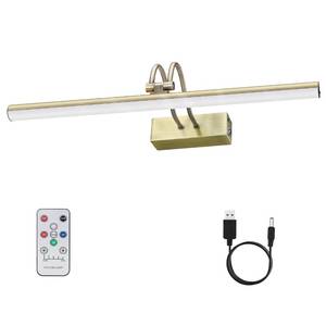 lot 44337 image: RAIFOOLLY Picture Light, Cordless Picture Lights for Wall,16inch Picture Lights with Timer and Dimmable, 5000mAh Battery Wall Lights for Display Gallery Painting Art Frame Portrait, Metal, AB - Retail $33