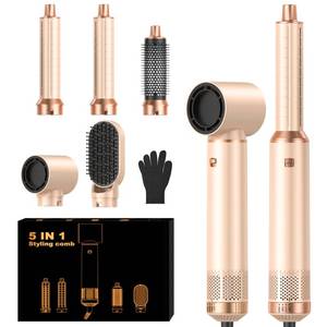 lot 44342 image: 5 in 1 Hair Dryer Brush Set, Negative Ion Blow Dryer Brush Upgrade Hot Air Brush Air Styler Curling Wrap Air Curler, Curling Iron Hair Styling Tools As A Gift for StraightCurlDryingSmoothing