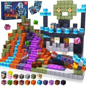 lot 44364 image: GraceDuck Magnetic Blocks - 150 PCS Build Dark Castle - Magnetic Toys for Montessori Toddler Easter Christmas Birthday Gifts - STEM Sensory Toys for 3 4 5 6 7 8 9 10 Year Old Boys & Girls - Retail $28