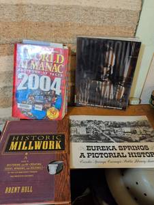 lot 146 image: Mixed Reference Book Collection - World Almanac, Photography Essays, Historic Millwork, Eureka Springs History
