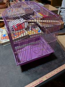 lot 186 image: Purple Metal Bird Cage with Dome Top