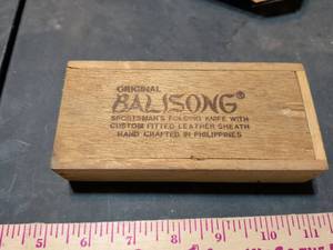 lot 193 image: Balisong Butterfly Knife with Leather Sheath and Wood Box