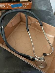 lot 258 image: Medical Stethoscope with Black Tubing and Chrome Chest Piece