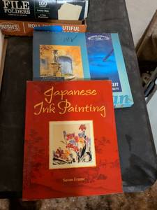 lot 265 image: Japanese Ink Painting Book and Watercolor Paint Set with Palette