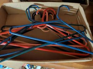 lot 288 image: Colorful Plastic Coat Hangers