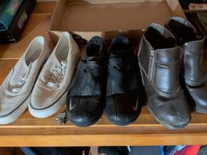 lot 289 image: Mixed Footwear Lot Including Nike Athletic Sneakers and Leather Boots