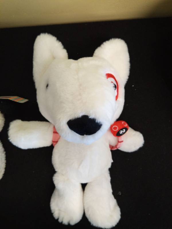 lot 2016 image: Target Bullseye Dog Plush with Pink Striped Dressand American Greetings Dog