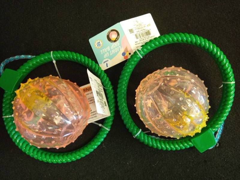 lot 2041 image: Set of 2 - Light Up Sensory Skip Ball - Retail $10