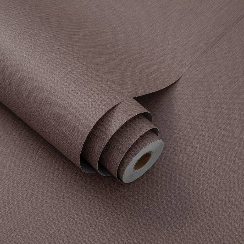 lot 2055 image: LVSHI 24x393 Brown Grasscloth Peel and Stick Fabric Textured Contact Paper Linen Wallpaper Vintage Matte Frosted Waterproof Luxury Wallpaper for Bedroom Bathroom Kitchen (Dark Brown) - Retail $40