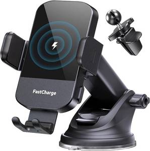 lot 2035 image: CHGeek Wireless Car Charger, 15W Fast Charging Auto Clamping Phone Holders Phone Mount fit for iPhone 17 16 15 14 13 12 Pro Max 11 XR XS, Samsung Galaxy S25 Ultra S24 S23, Black - Retail $26