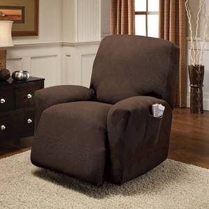 lot 2082 image: The Plush Furniture Protector Slipcover - Puff Plush - Innovative Textile Solutions - Chair, Chocolate (1 piece) - Retail $59