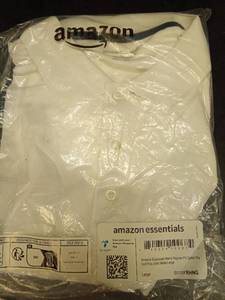lot 2101 image: Essentials Mens Regular-fit Quick-dry Golf Polo, White, Size Large Hdo5 - Retail $31