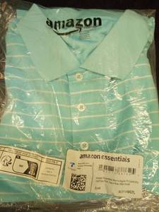 lot 2103 image: Essentials Mens Regular-fit Cotton Pique Polo Shirt,, Port, Size Small - Retail $12