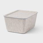Storage Solutions- 1x Felt Bin Oat/Blue - Brightroom + 2x plastic stackable bins