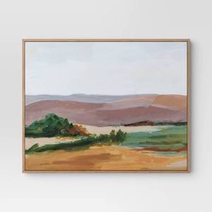 lot 1117 image: 30 x 24 Landscape Framed Canvas Natural - Threshold - Retail $60