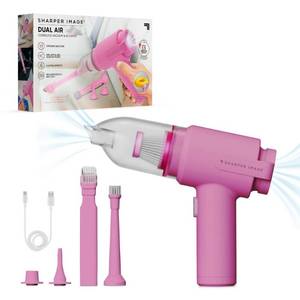 lot 1122 image: Sharper Image Dual Air Cordless Vacuum and Blower Pink - Retail $32