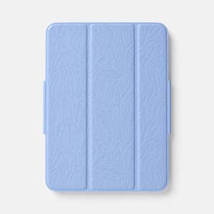 lot 1129 image: iPad Pro 11 (4th Gen) and Air (5th GenM2M3) Case - heyday Peri-Blue Debossed Botanical Stylus Holder - Retail $35