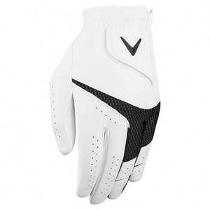 lot 1171 image: Callaway Adult Weather Spann Golf Gloves 2pck -White L BOTH FOR LEFT HAND - Retail $25