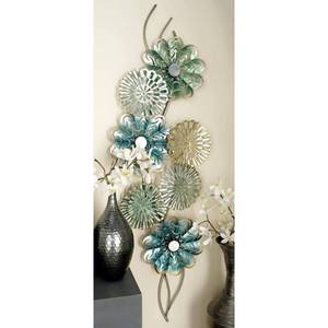 lot 1198 image: DecMode Multi Colored Metal Floral Wall Decor - Retail $205