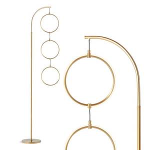 lot 1225 image: Brightech Nova Modern Dimmable Integrated LED Arc Floor Lamp Antiqued Brass  LED, 3-Way Touch Sensor, UL Listed, 74 Height - Retail $210