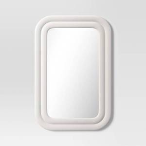 lot 1230 image: 24x36 Textured Wall Mirror White - Threshold SCUFF MARKS FROM SHIPPING - Retail $90