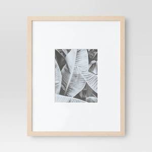 lot 1235 image: 16 x 20 Matted to 8 x 10 Poster Frame Light Wood - Threshold Modern Style, MDF, Glass Glazing, Sawtooth Mount - Retail $25