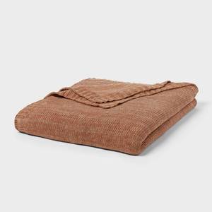 lot 1246 image: King Knit Blanket Brown - Threshold - Retail $60