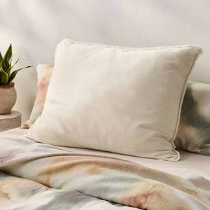 lot 1252 image: King Euro Heavyweight Linen Blend Decorative Throw Pillow Natural - Casaluna - Retail $59