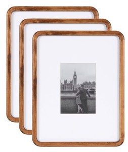 lot 1226 image: Kate & Laurel All Things Decor 11X14 Matted to 5X7 Inglewood Picture Frame Set Walnut Brown - Retail $77