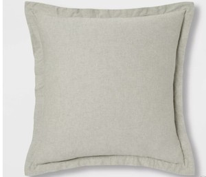 lot 1256 image: Euro Cotton Linen Blend Chambray Decorative Throw Pillow Moss Green - Threshold Indoor Square Cushion, Zipper Closure, OEKO-TEX Certified - Retail $35