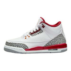 lot 8 image: Big Kids Jordan 3 Retro Cardinal Red WhiteLt Curry-Cardinal Red 4.5Y