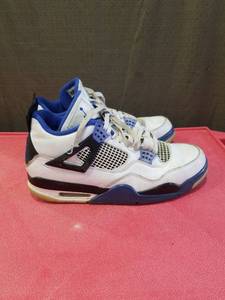 lot 14 image: Jordan 4 Retro Motorsports (2017) Mens Sneakers WHITEVARSITY BLUE 308497-117 Size 11