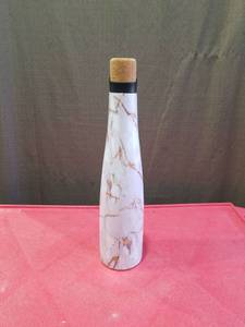 lot 3234 image: Marble Pattern Stainless Steel Water Bottle with Cork Stopper