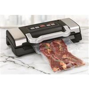 lot 3263 image: NESCO� Deluxe Vacuum Sealer With Easy-Lock Handle  DryMoist Modes  Hose  Bags and Roll Cutter