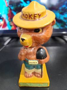 Antique Smokey Bear Bobblehead Forest Fire Prevention
