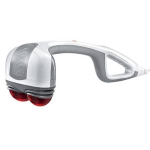lot 3331 image: Homedics  Dual Head Percussion Action Plus Massager with Heat  Adjustable Intensity   Dual Pivoting Heads  2 Sets Interchangeable Nodes  for Back  Shoulders  feet  legs and neck  HHP-351H