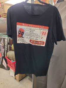 lot 4302 image: Deadpool Wade Wilson Mutant ID Card T-Shirt Size Large