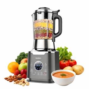 lot 5199 image: Joydeem Cooking Blender JD-D16, Hot and Cold Blender for Soy Milk & Juice, Soup Maker with Stew Pot, 1.75L(59 Oz), 1200W, Black - Retail $189