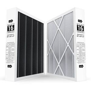 lot 5209 image: 2 Pack 6675 20x25x5 MERV 16 Air Filter Compatible with 20x25x5 Healthy Climate Carbon-Clean 6675 MERV 16 Filter for HVAC System, Replaces Part # HCF20-16, HCF20-10 - Retail $160
