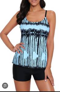 lot 2227 image: Two Piece Tankini Swimsuit Set Medium