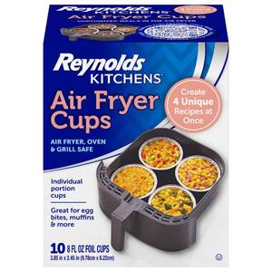 lot 2230 image: Reynolds Kitchens Air Fryer Cups, Easily Cook Individual Air Fryer Food and Non-Traditional Foods, Great for Meal Prepping and Picky Eaters, Oven-Safe and Grill-Safe, 10 Pack, 8 fl oz.