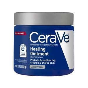 lot 2245 image: CeraVe Healing Ointment, Hydrating Skin Protectant With Petrolatum, Hyaluronic Acid & Ceramides, Face & Body Skin Barrier Repair For Cracked, Chafed, Dry Skin, Fragrance Free & Lanolin Free, 12 Oz