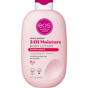 lot 2257 image: eos Shea Better Body Lotion Jasmine Peach, 24-Hour Moisture Skin Care, Lightweight & Non-Greasy, Natural Shea, Vegan, 16 fl oz
