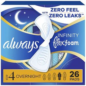 lot 2303 image: Always Infinity Overnight Sanitary Pads with Wings - Unscented - Size 4 - 26ct
