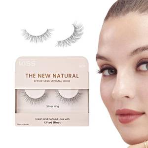lot 2312 image: KISS The New Natural, False Eyelashes, Silver Ring, 12mm, Includes 1 Pair Of Lash, Easy to Apply, Reusable Lash Clusters