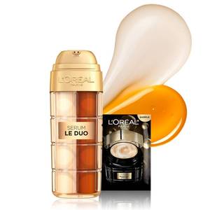 lot 2375 image: LOreal Paris Age Perfect Serum Le Duo, Brightening, Firming and Anti-Aging Serum for Face with Collagen Peptide, Vitamin C and B3, 1 fl oz  Sample