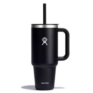 lot 2393 image: Hydro Flask 40oz All Around Travel Straw Tumbler - Black Double-Wall, BPA-Free, Spillproof