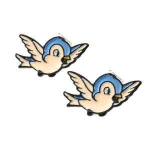 lot 2397 image: Fandom Bazaar Anime Cartoon Princess Snow White blue bird Stud Earrings Gifts