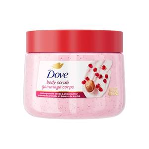 lot 2416 image: Dove Pomegranate & Shea Butter Body Scrub Exfoliates and Deeply Nourishes for Smooth, Radiant Skin 15 oz