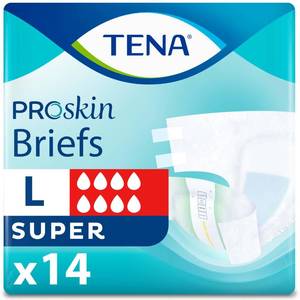 lot 2430 image: TENA Proskin Incontinence Super Briefs, Adult Diapers, Super Absorbency, Bladder Leaks Control, Large, 14 count